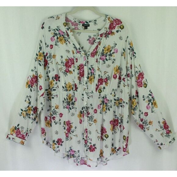 Torrid 3 Size 3X *Boho Chic* Floral Peasant Regency Empire Waist Button Front - Picture 11 of 12